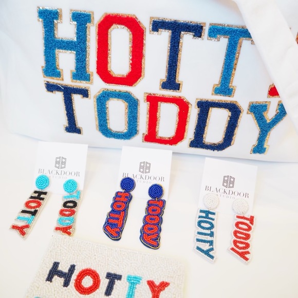 Beaded Hotty Toddy Game Day earrings Ole Miss Collegiate - Picture 3 of 3